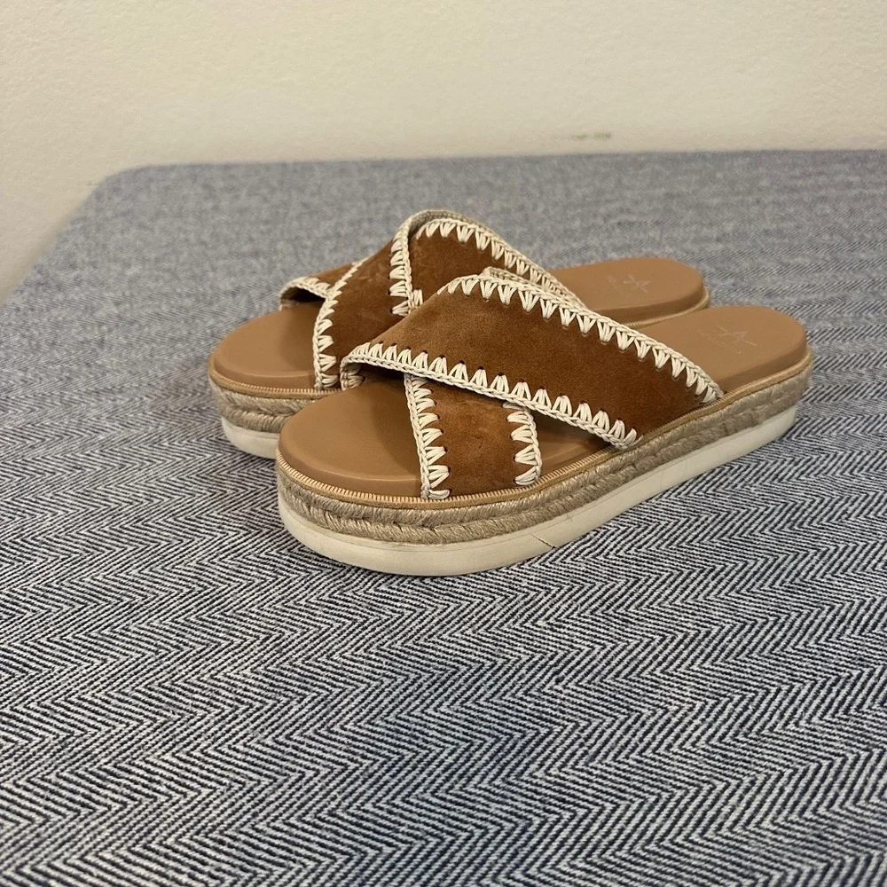 Aquatalia Suede Stitched Platform Espadrilles